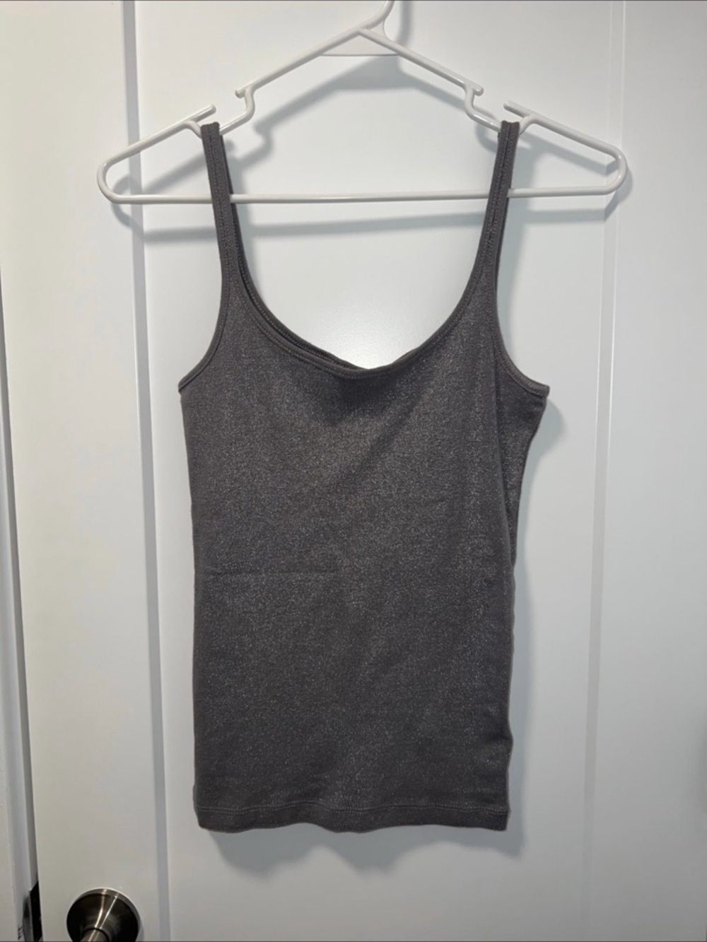 H&M Shimmery Scoop Neck Tank Top - Gray